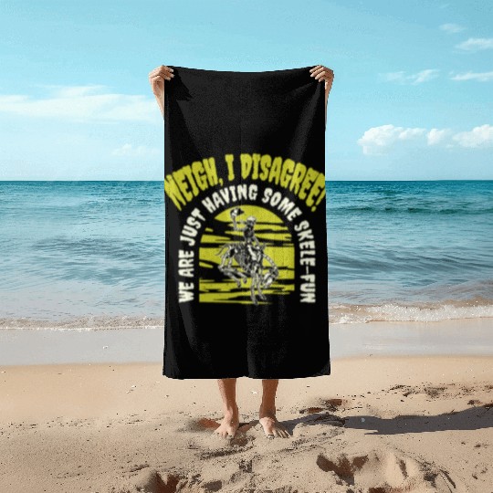 Halloween Cowboy Skeleton Fun Horse Riding Beach Towels
