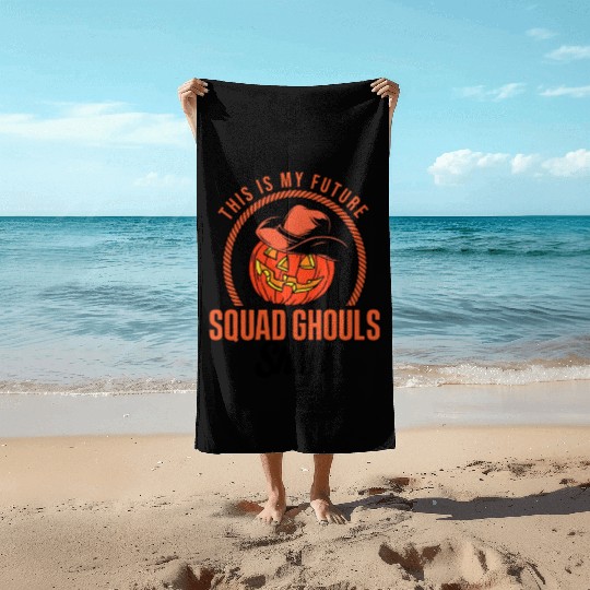 Cowboy Halloween Future Squad Ghouls Skeleton Beach Towels