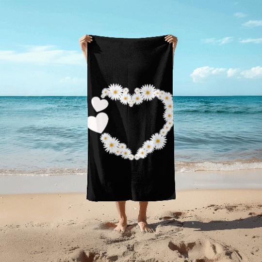 Daisy Flower Heart Women Gardener Wildflower Beach Towels