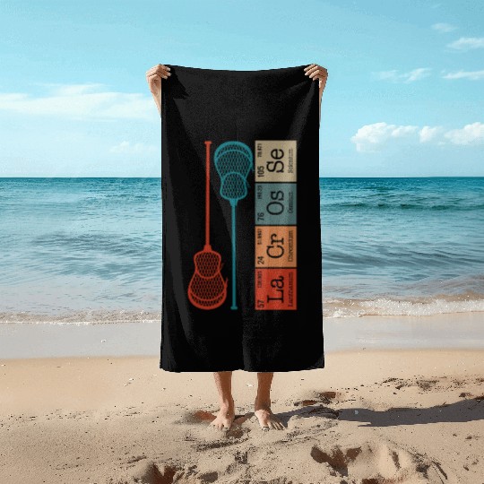 Lacrosse Periodic Table Element Beach Towels, Lacrosse
