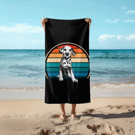Dalmatian Dog Owner Retro Dog Lover Beach Towels