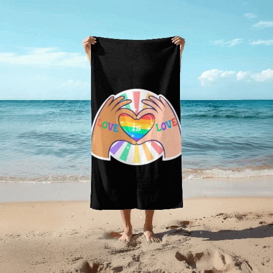 Love is Love Pride Queer LGBTQ Sticker Beach Towels