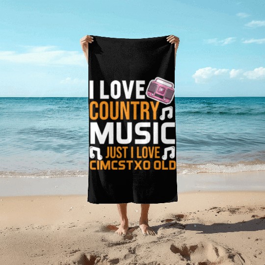 I love Country Music Beach Towels