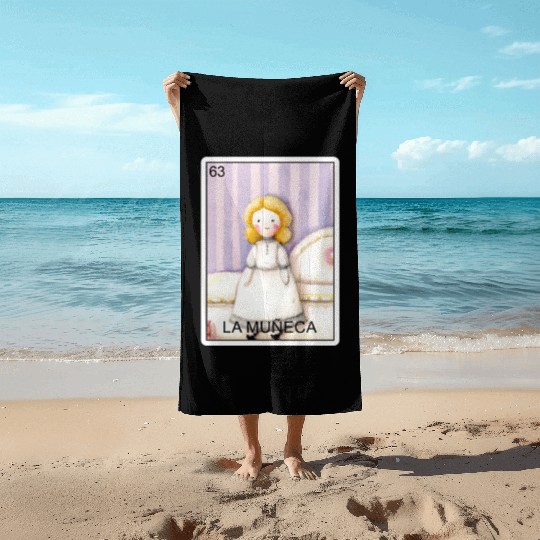 La Muneca The Doll Card Mexican Lottery Muneca Beach Towels