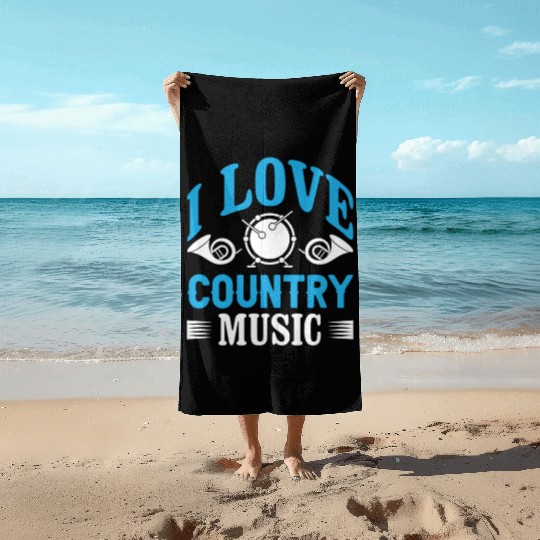 I love Country Music Beach Towels
