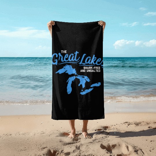 Great Lakes Shark Free & Unsalted Summer Vacation Beach Towels
