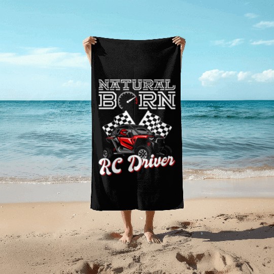 Natural Born RC car Driver Racer Remote Controlled Beach Towels