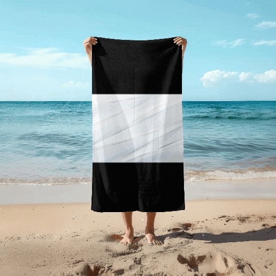 Luxury White Silver Stripes Beach Towels