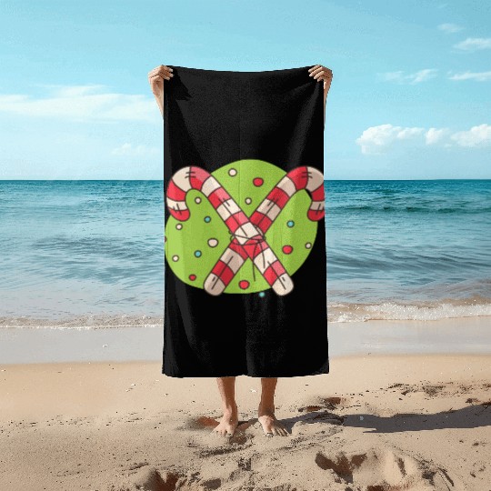 candy canes Beach Towels