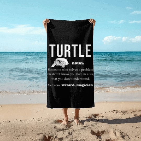 Turtle Relaxed Chilling Sea Ocean Beach Beach Towels