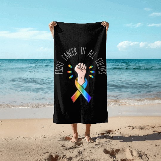 Cancer Sucks In Every Color Fighter Fight Support Beach Towels