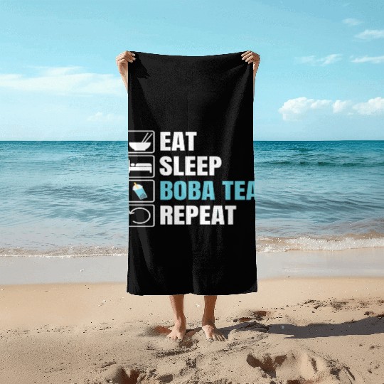 Bubble Tea Inspired Design For A Boba Tea Lover Beach Towels
