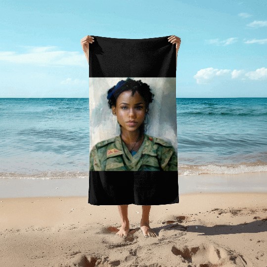 Beautiful US army combat medic painting Beach Towels