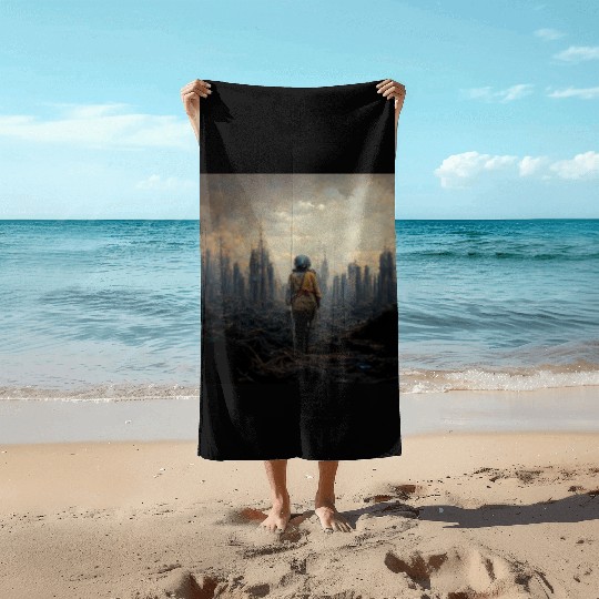 Apocalypse end of the wolrd painting Beach Towels