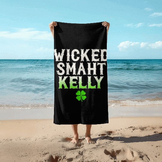 Wicked Smaht Kelly Clan Boston Irish Slang Beach Towels