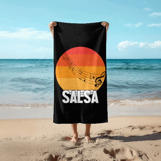Retro Salsa Dance Beach Towels