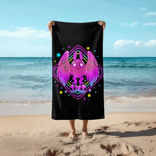 Pastel Goth Skull Aesthetic Gothic Cute Mothman Beach Towels