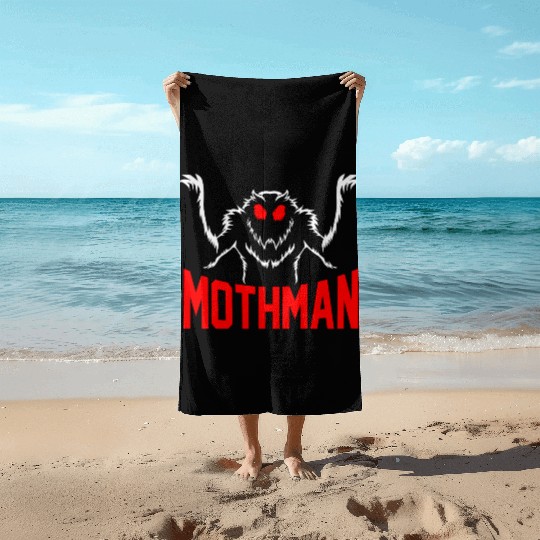 Folklore Monsters Cryptid Goth Mothman Beach Towels