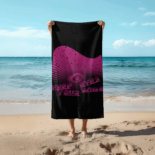 Eyes Wide Winter Storm Deep In Pink Beach Towels