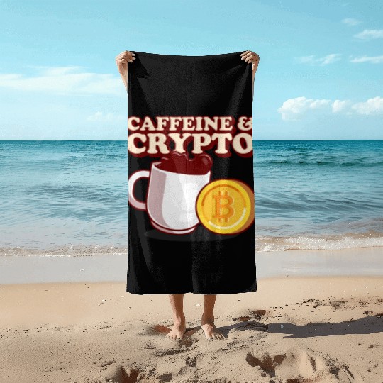 Cryptocurrency Caffeine And Crypto Coffee Beach Towels