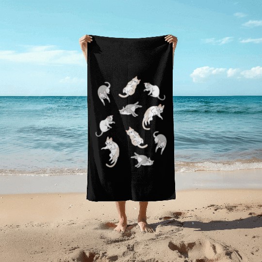 cat style Beach Towels