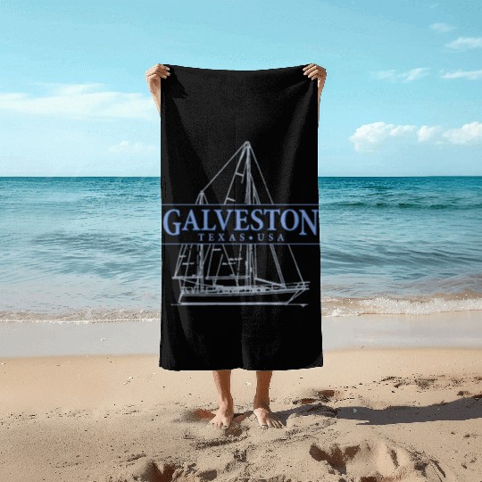 Galveston Texas Sailing Souvenir Beach Towels