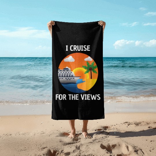 Cruise for the Views Vaction Ship Mardi Gras Beach Towels