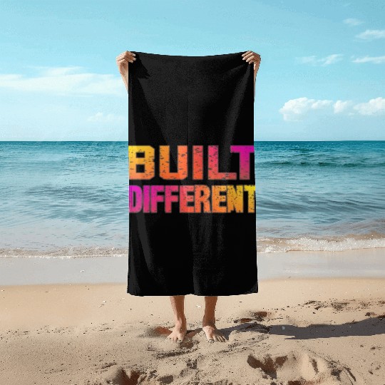 Built Different On Another Level Funny Gaming Beach Towels