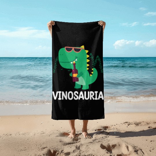 VINOSAURIA | Funny Beer Beach Towels | Funny Alcohol