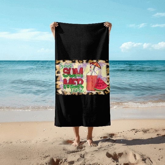 A220425 12 Sweet Summer Time Watermelon Leopard Beach Towels