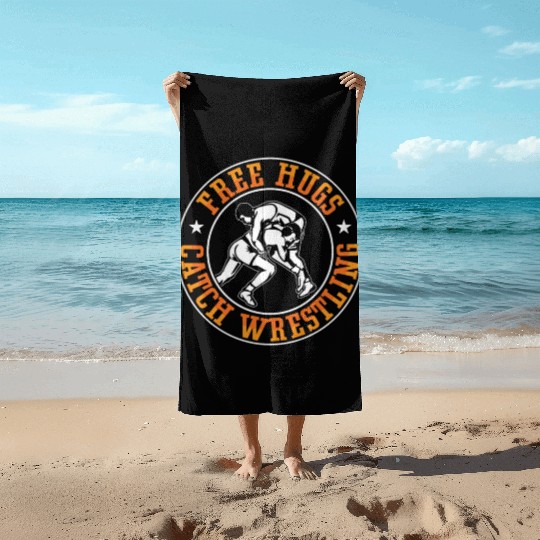 Catch Wrestling Free Hugs Fight Grappling Wrestler Beach Towels