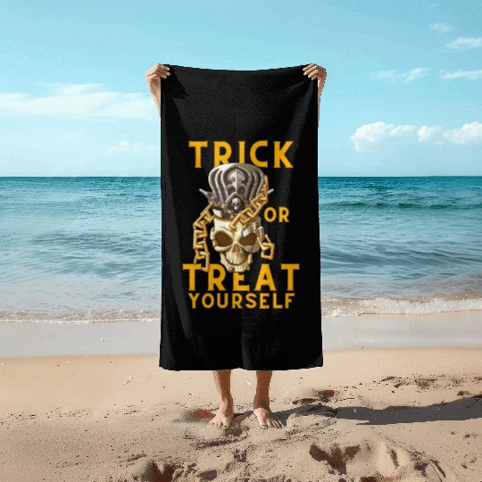 Trick Or treat Design for Halloween Beach Towels