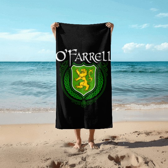 O'Farrell Family Irish Coat of Arms Clan Crest Beach Towels
