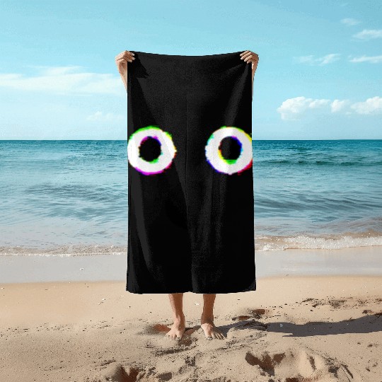 Glitch Ghost Face Beach Towels