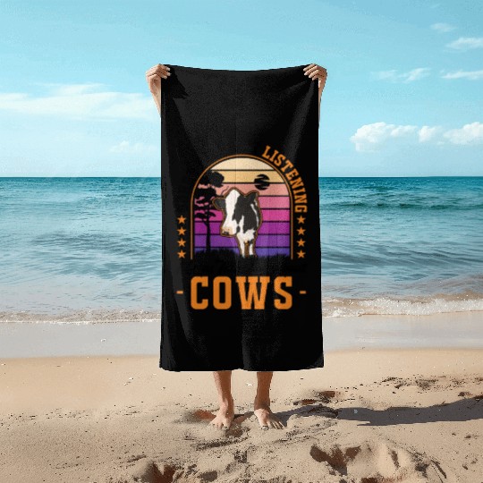 I Was Thinking About Cows Rinder Cow Beach Towels