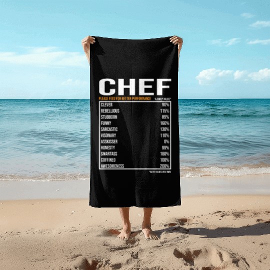 Chef Daily Value funny Chef Beach Towels