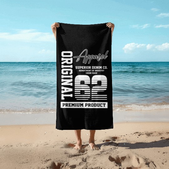 1962 Vintage Birthday Vintage Gift Retro Beach Towels