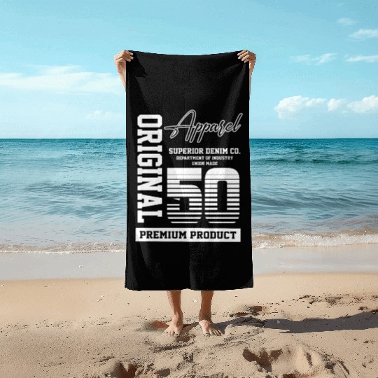 1950 Vintage Birthday Vintage Gift Retro Beach Towels