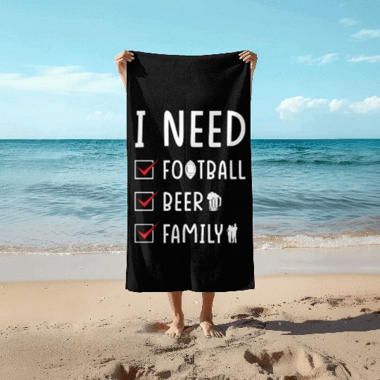 Football Beer Family Beach Towels