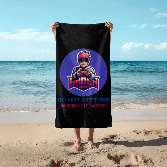 Do Not Disturb Gamer At Work-Gaming Lover Beach Towels