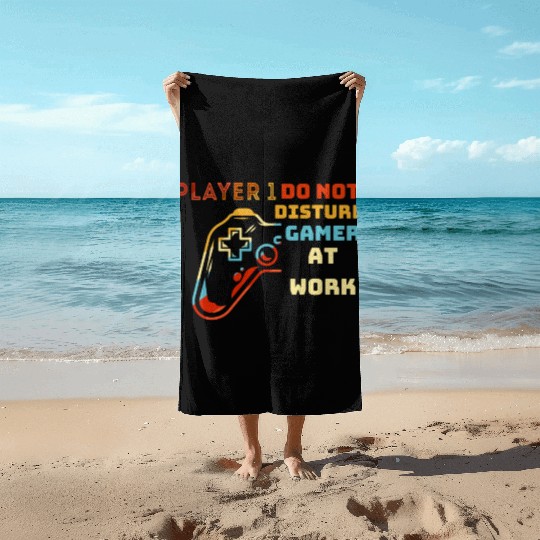 Do Not Disturb Gamer At Work-Gaming Lover Beach Towels