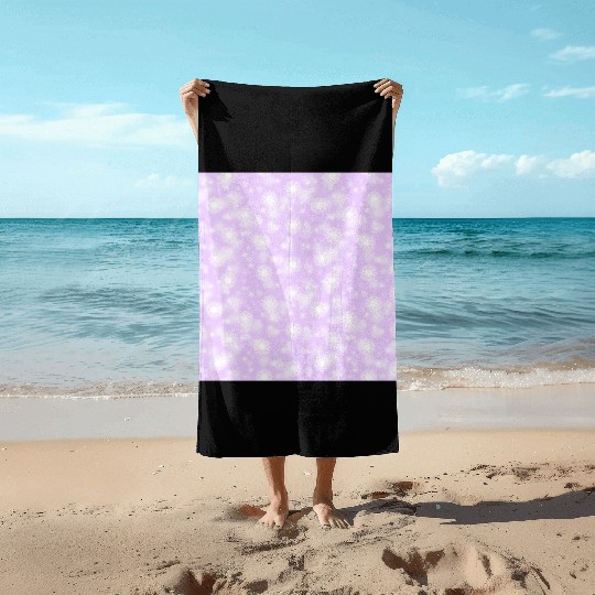 Violet Snowflakes Pattern Beach Towels