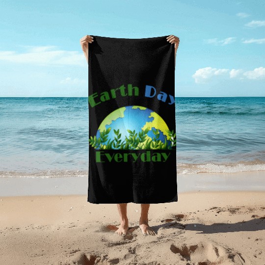 Earth Day Everyday Planet Earth Beach Towels