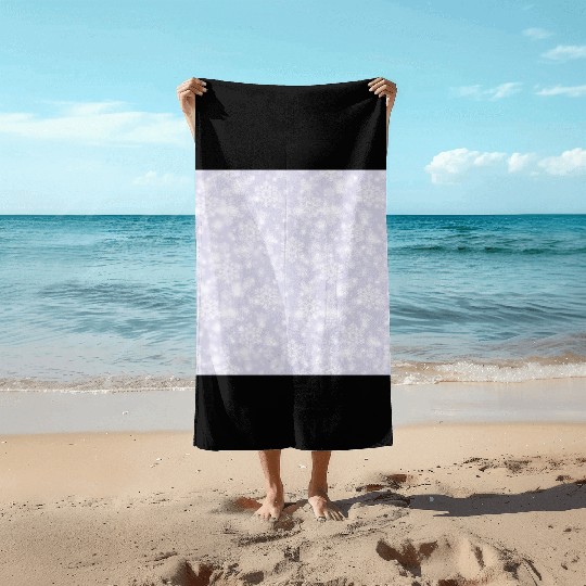 Lavender Snowflakes Pattern Beach Towels