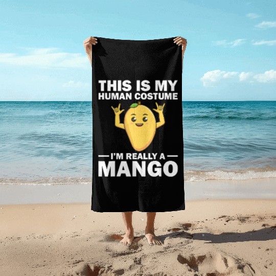 Funny This Is My Human Costume Mango Fruit Lover Beach Towels