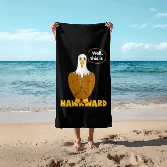 Hawk Word Pun for Animal Lovers Beach Towels