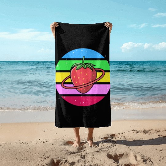 Strawberry Planet Galaxy Beach Towels