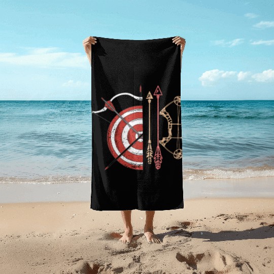 Archery Bows And Arrows Retro Hunting Sports Beach Towels