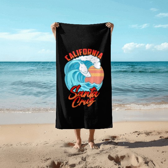 Santa Cruz California Waves Surf Beach Beach Towels