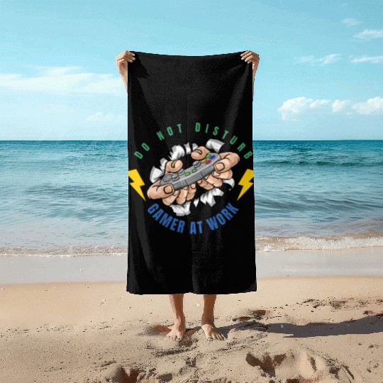 Do Not Disturb Gamer At Work-Gaming Lover Beach Towels